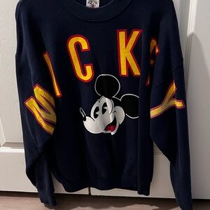 Disney Mickey Mouse Navy and Yellow Crewneck Sweater